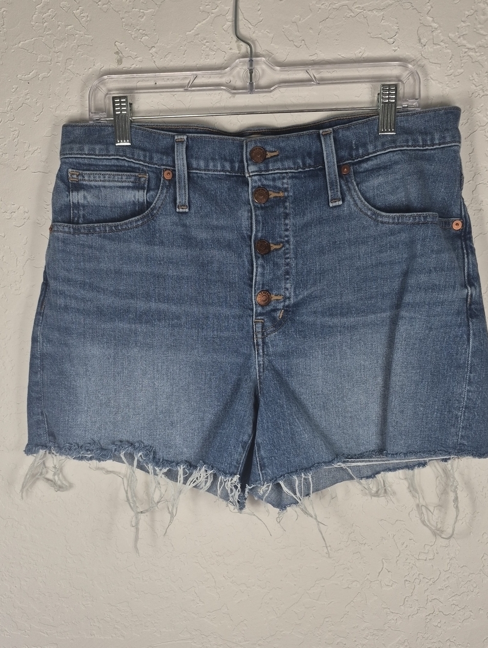 10Size Madewell Denim High-Rise Button-Front Women’s Shorts - Blue